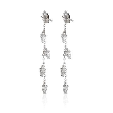 Sıra Taşlı Zincir Küpe