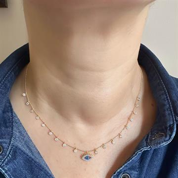 Sıralı Taşlı Göz Kolye