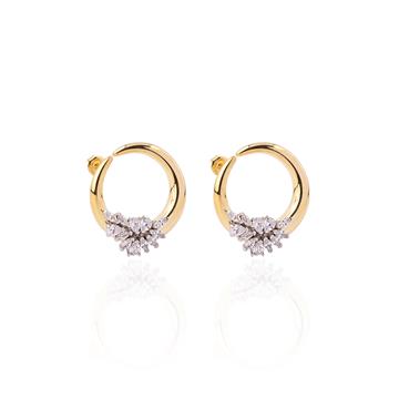 Taş İşlemeli Yarım Halka Küpe