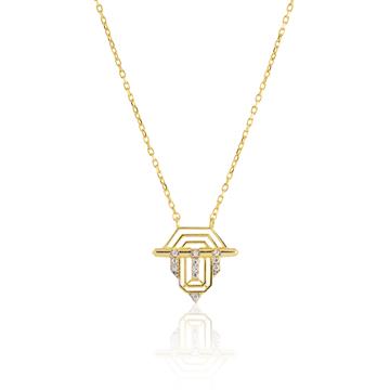 Taşlı Küçük Üçgen Kolye