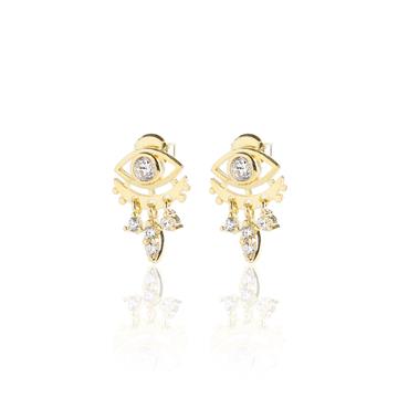 Taşlı Mini Göz Küpe