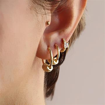 Taşlı Mini Halka Küpe