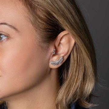 Taşlı Yaprak Küpe