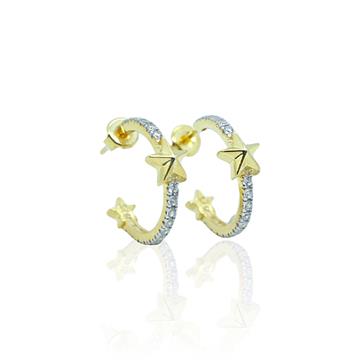 Taşlı Yıldız Halka Küpe