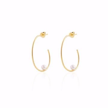 Tek İnci Yarım Halka Küpe