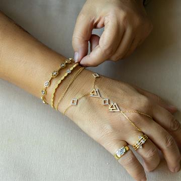 Tek Taş Badem Zincir Bileklik