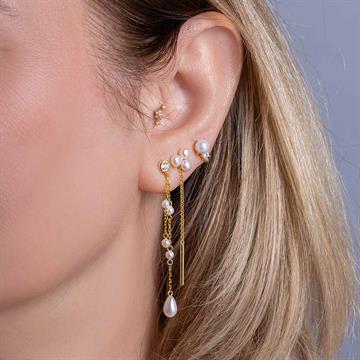 Tek Taş İnci Küpe