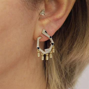 Triangle Taşlı Küpe