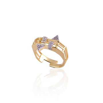 Üçgen Taşlı Kafes Yüzük