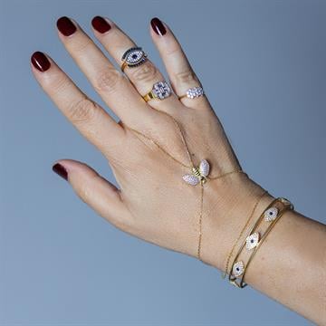 Üçlü Çiçek Serçe Yüzük