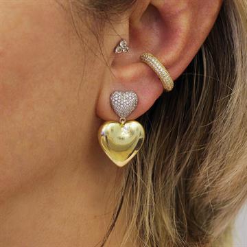 Yarı Taşlı Cuff Küpe Gold