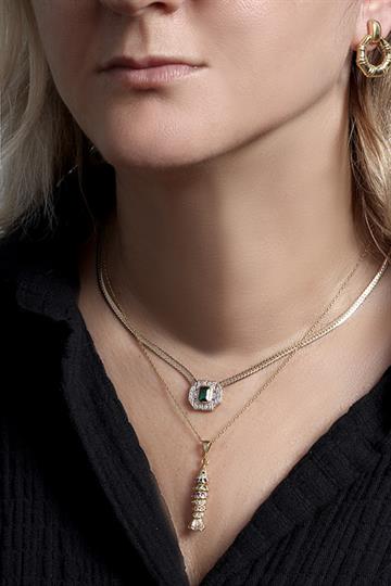 Yeşil Baget Taşlı Kolye