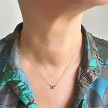 Yeşil Markiz Taşlı Mini Kolye