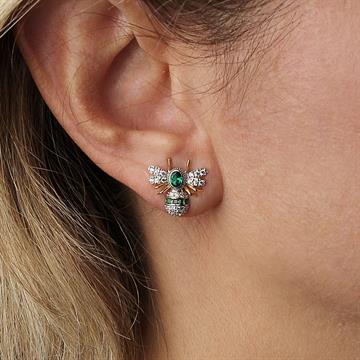 Yeşil Taşlı Arı Küpe