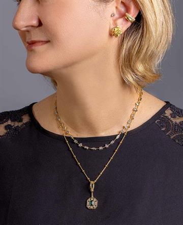 Yeşil Taşlı Kilitli Kolye