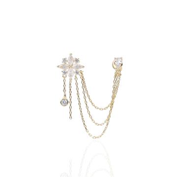 Zincirli Çiçek Küpe (Tekli)