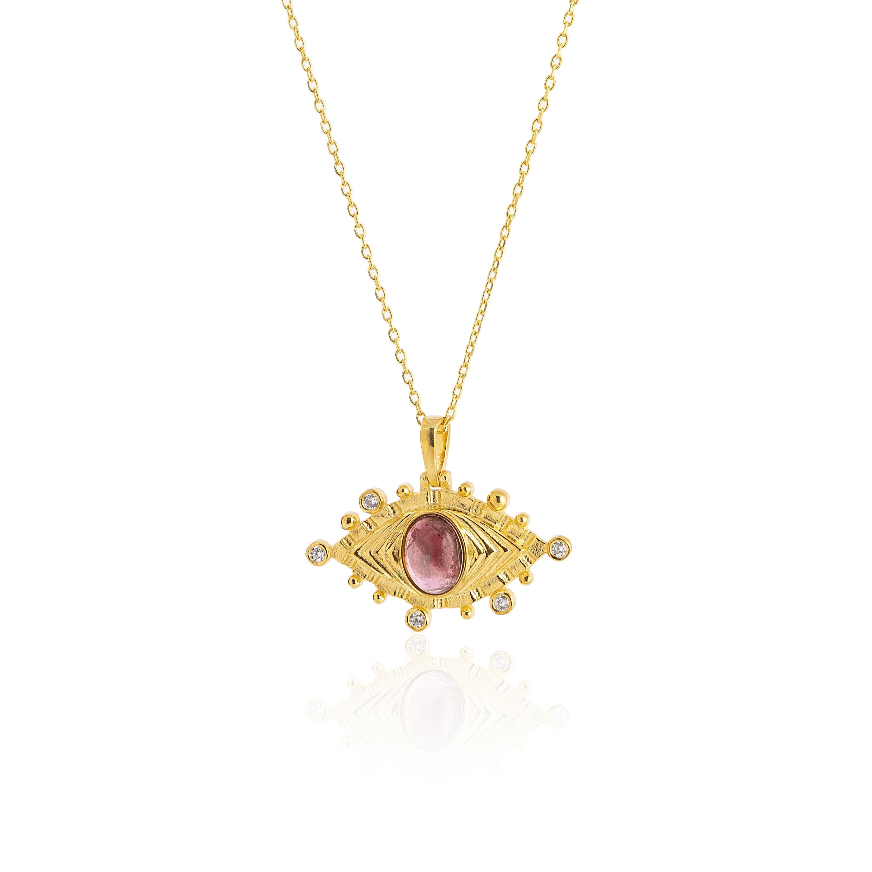 Ametist Taşlı Göz Kolye