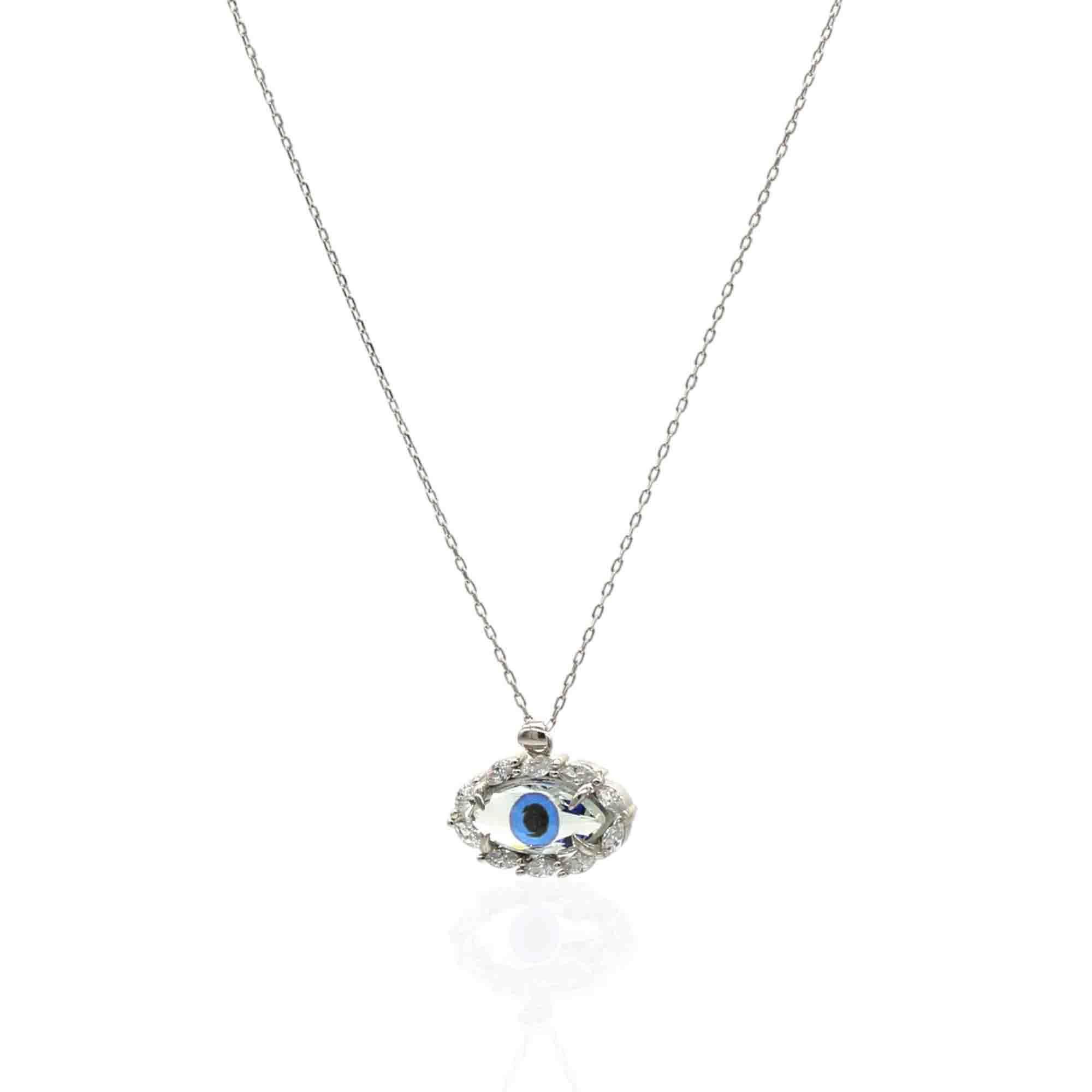 Cam işlemeli Göz Kolye