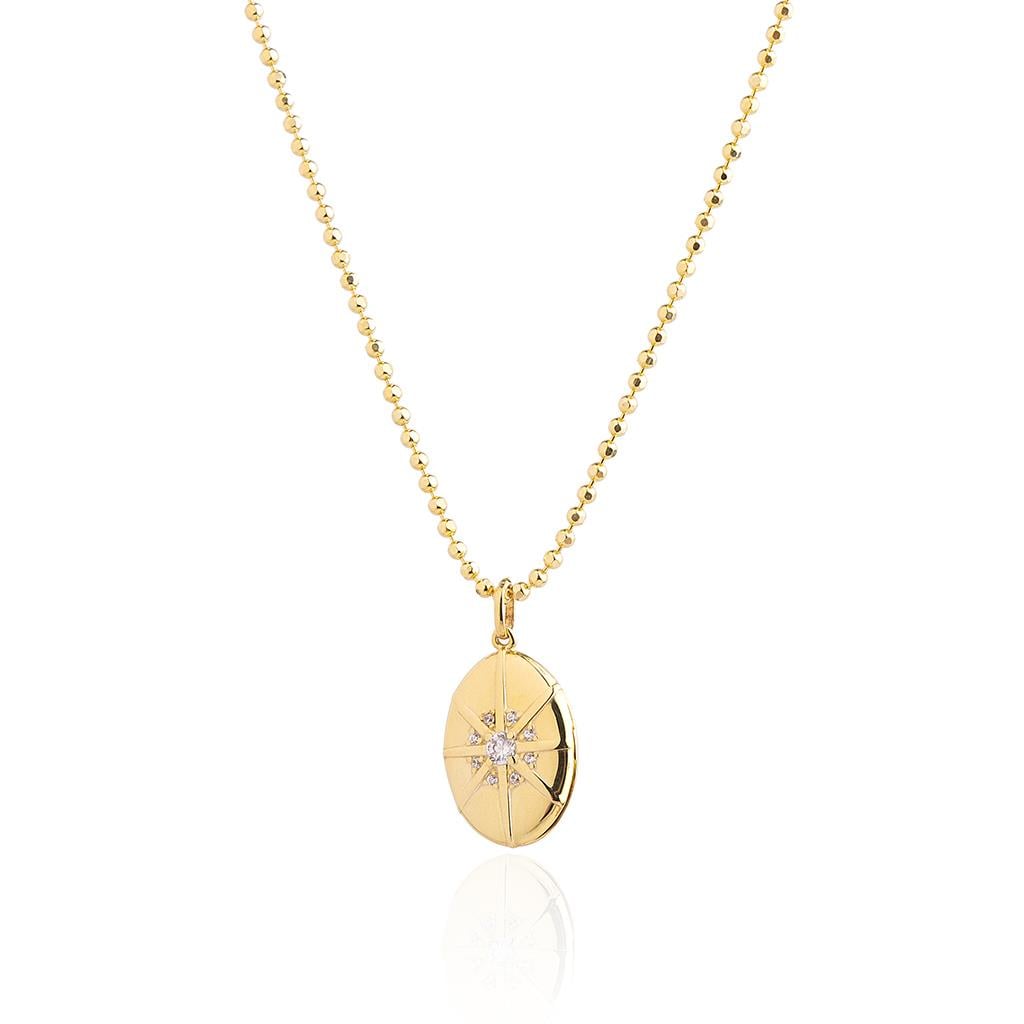 Dilimli Çiçek Madalyon Kolye