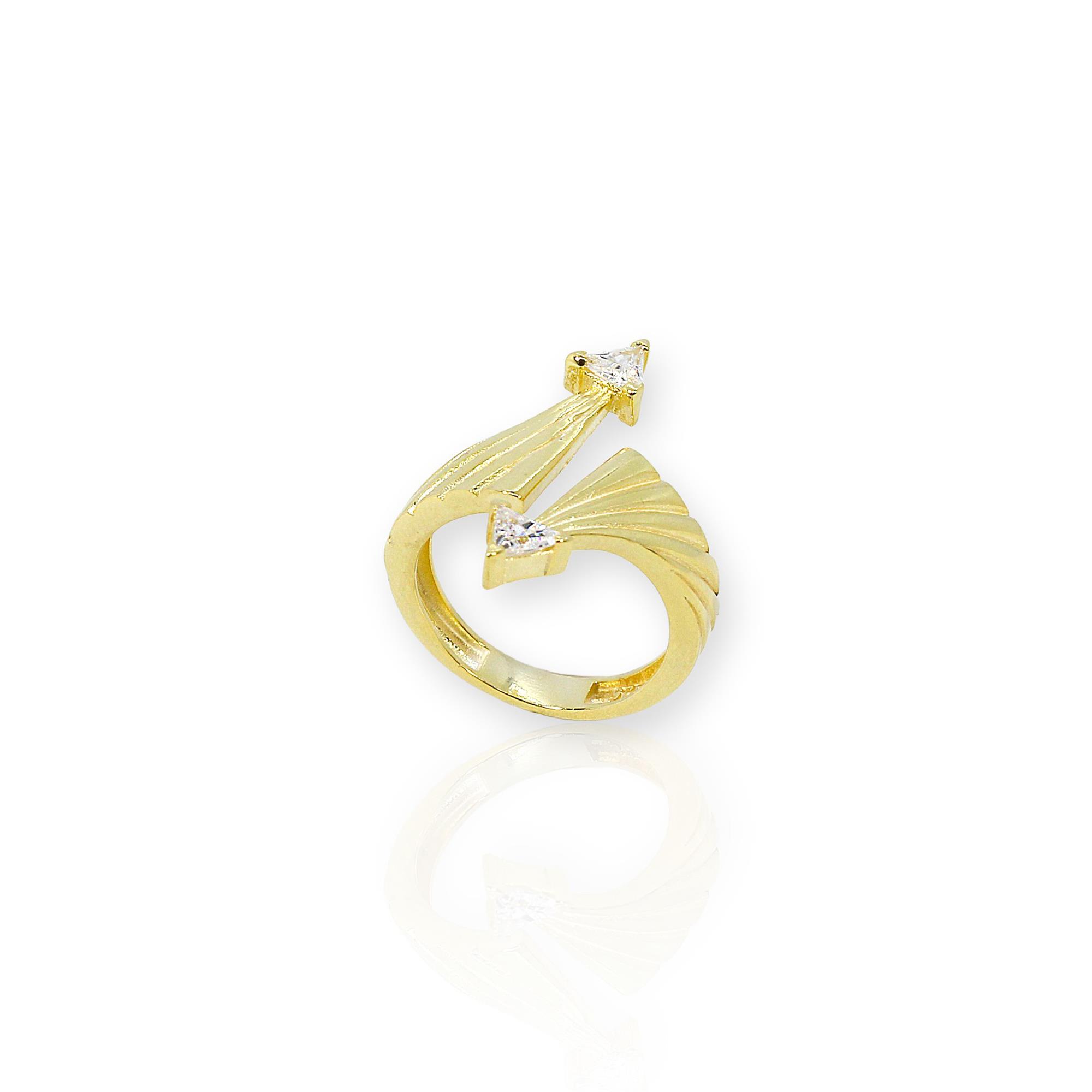 İkili Ok Taşlı Yüzük