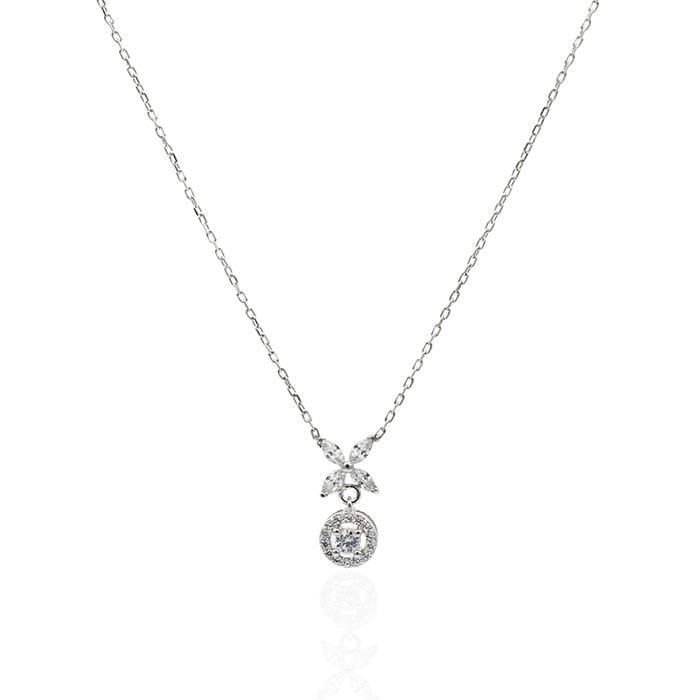 Markiz Taşlı Mini Yuvarlak Kolye