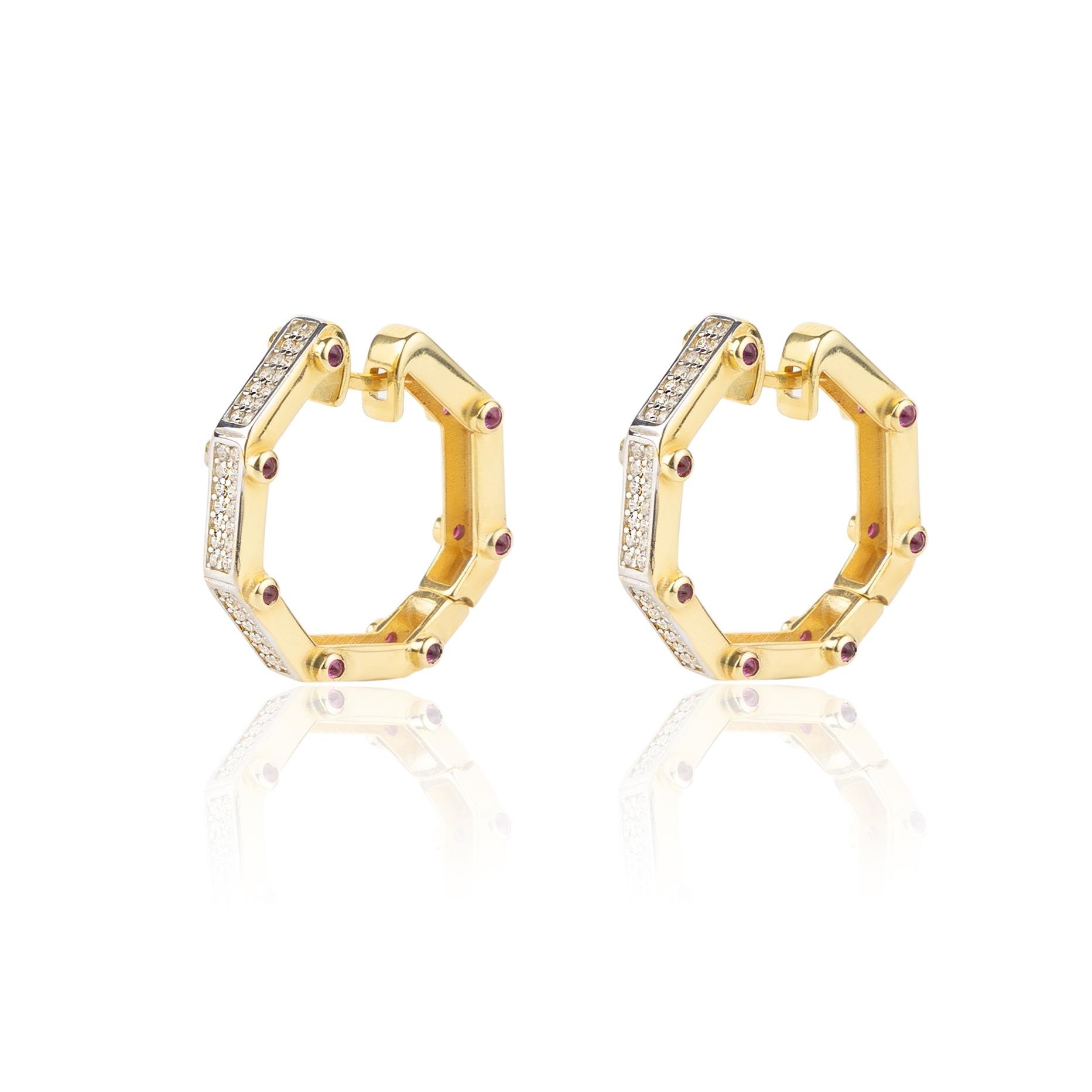 Maya Köşeli Halka Küpe