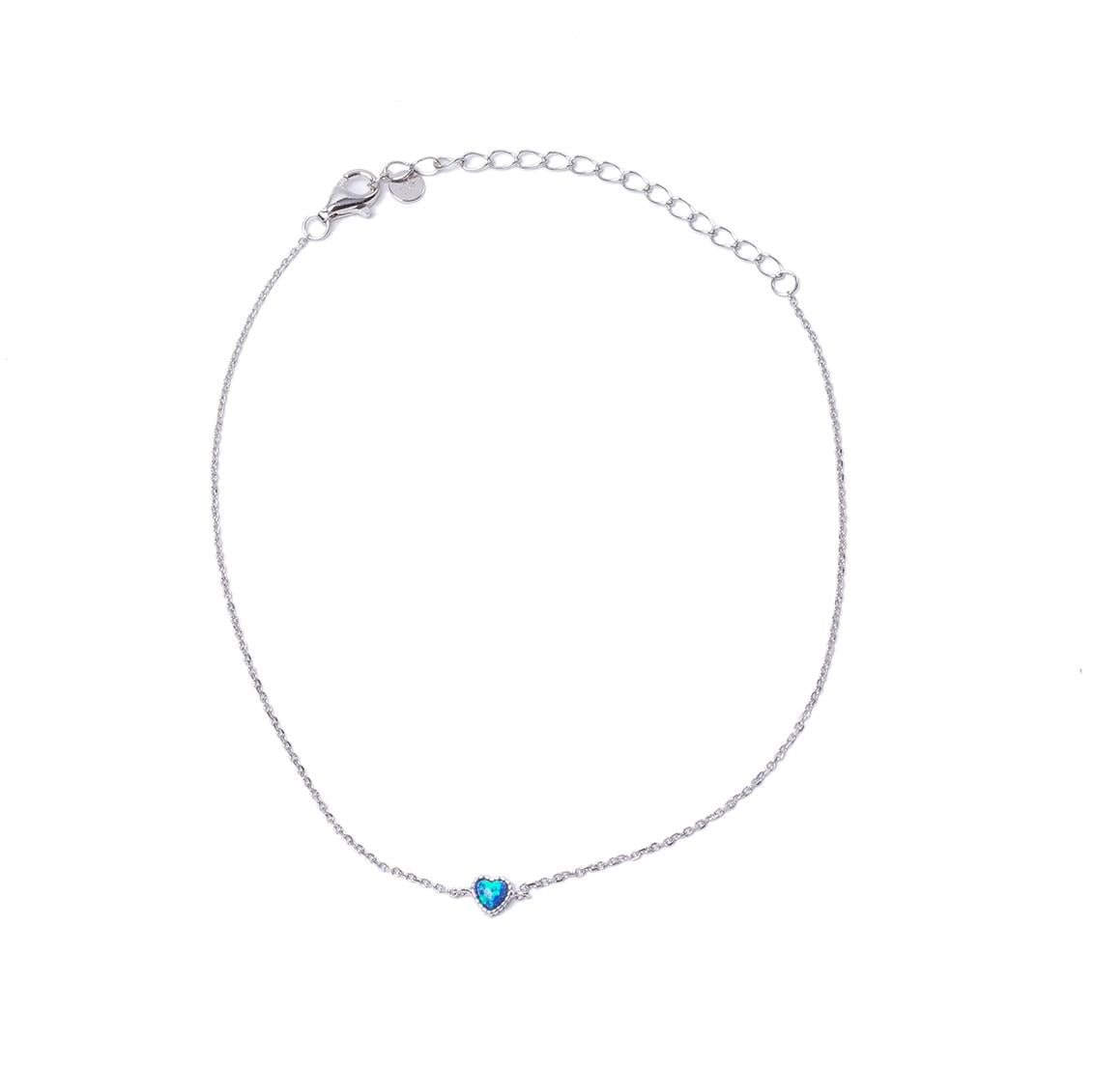 Opal Taşı Kalp Halhal