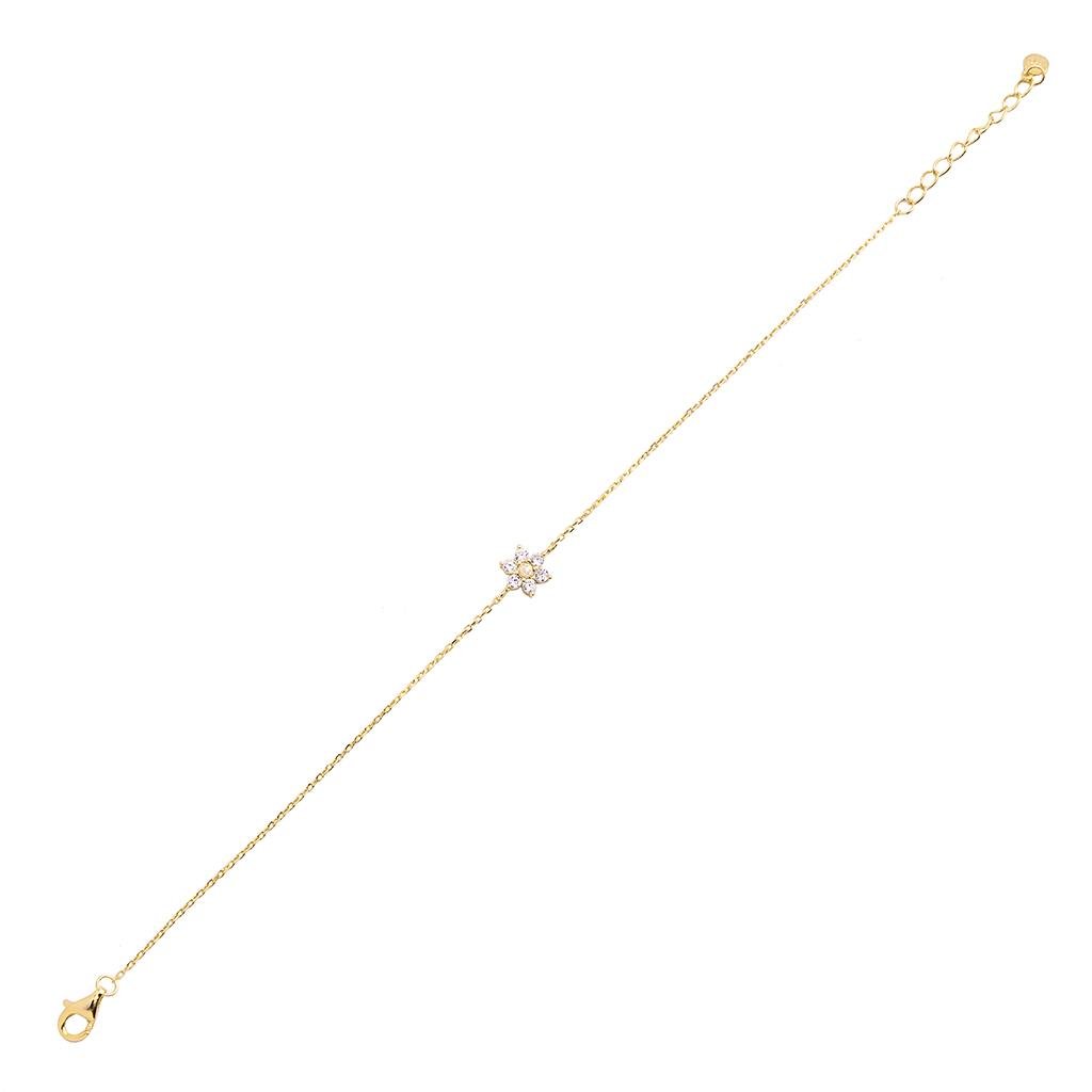 Opal Taşlı Çiçek Zincir Bileklik