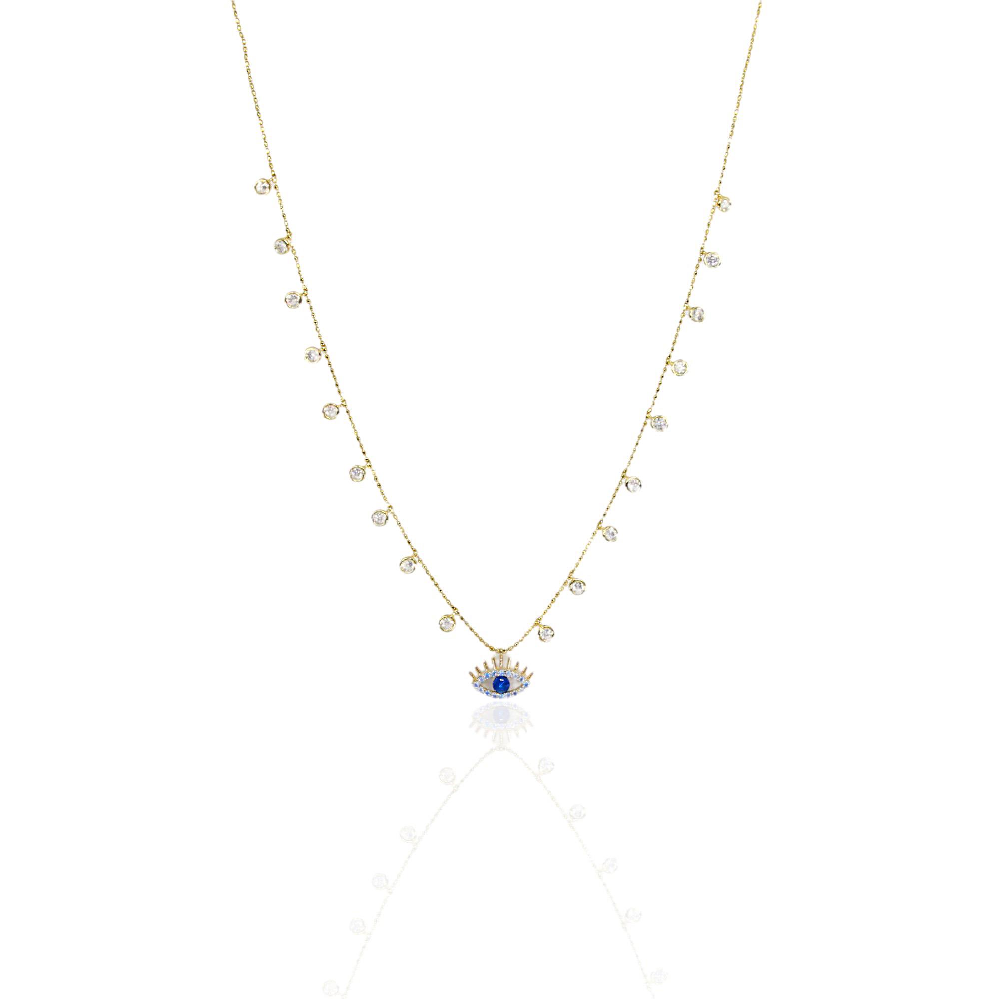 Sıralı Taşlı Göz Kolye