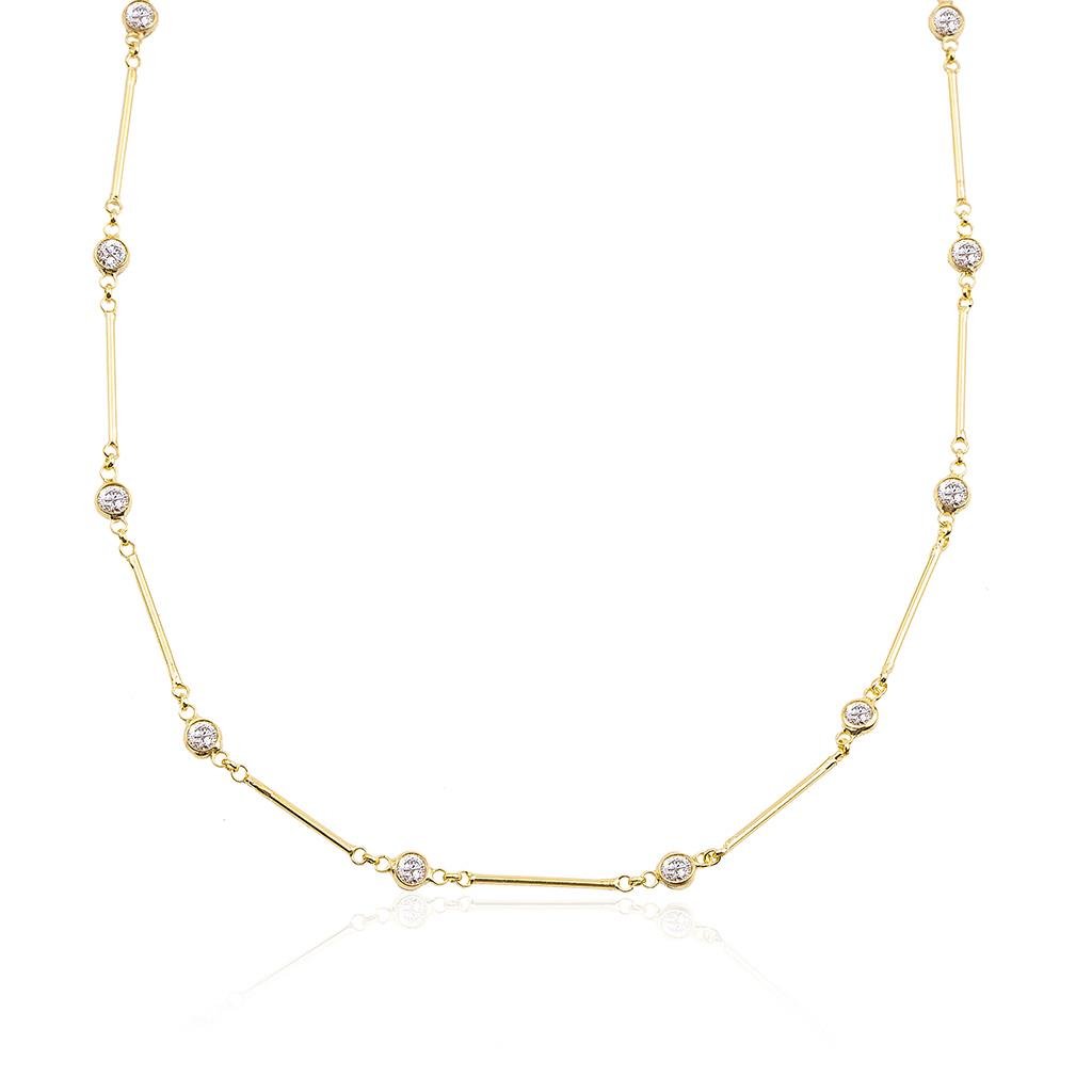 Taşlı Çubuk Zincirli Kolye