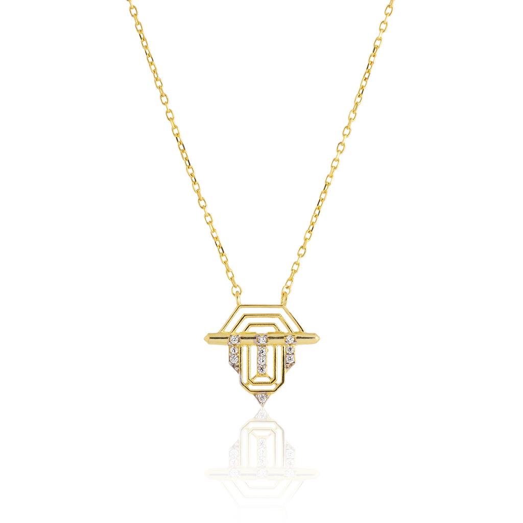 Taşlı Küçük Üçgen Kolye