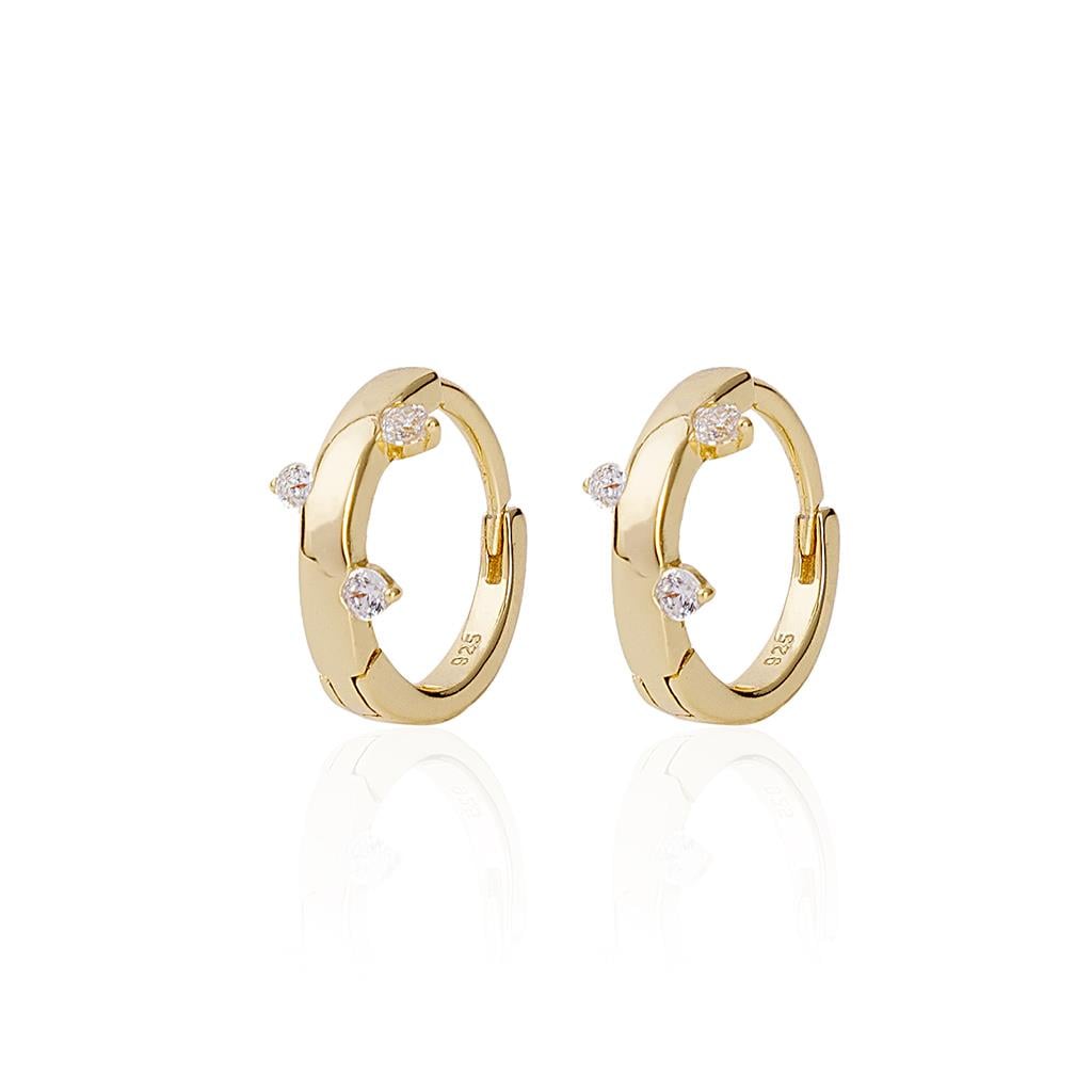 Taşlı Mini Halka Küpe