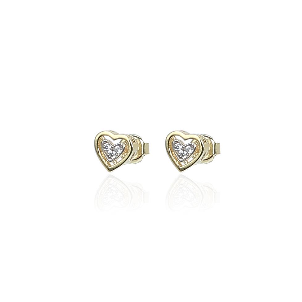 Taşlı Mini Kalp Küpe