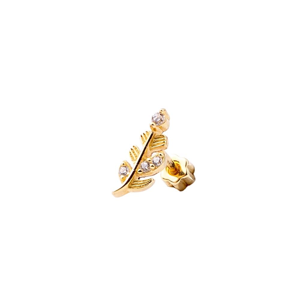 Taşlı Yaprak Tragus Küpe