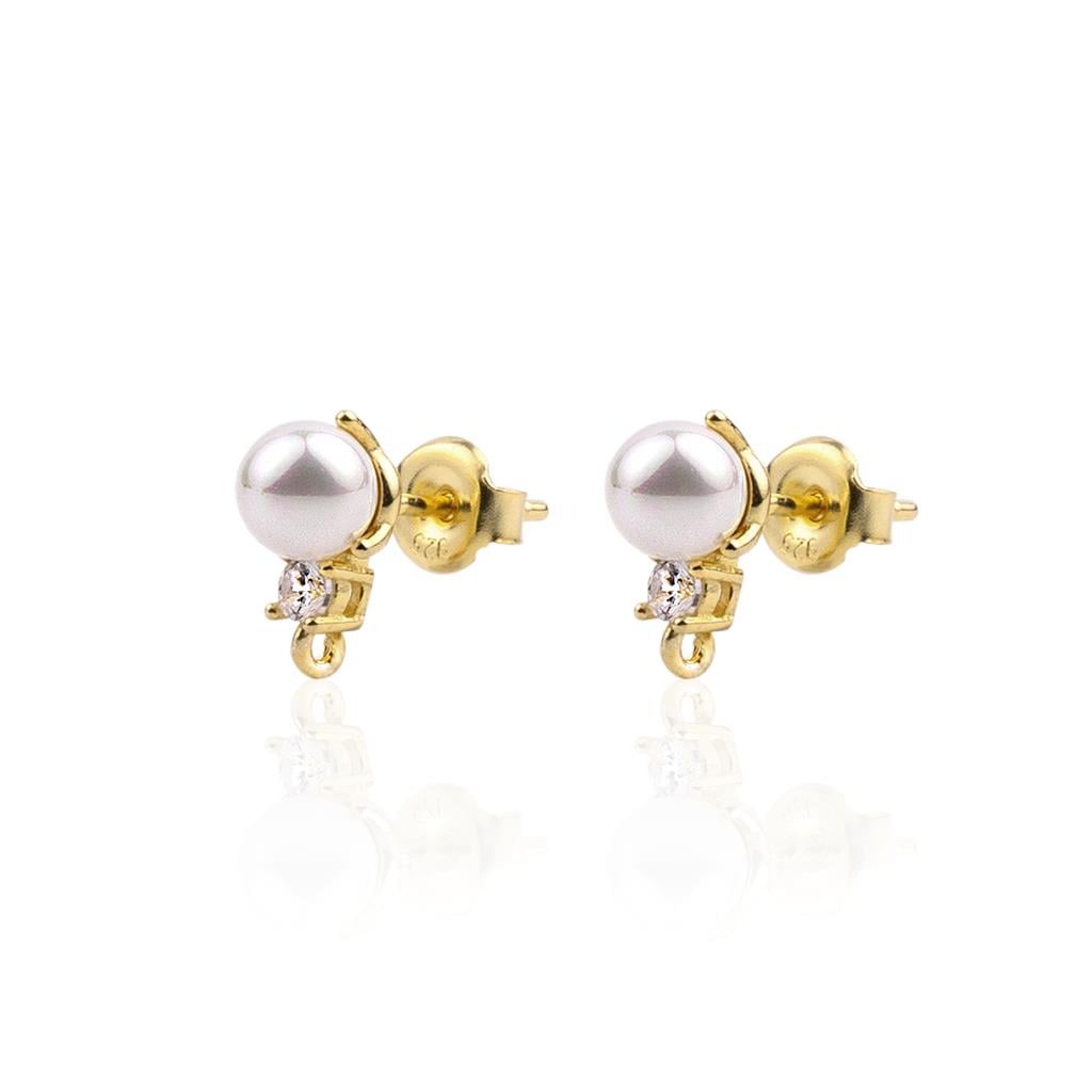 Tek Taş İnci Küpe