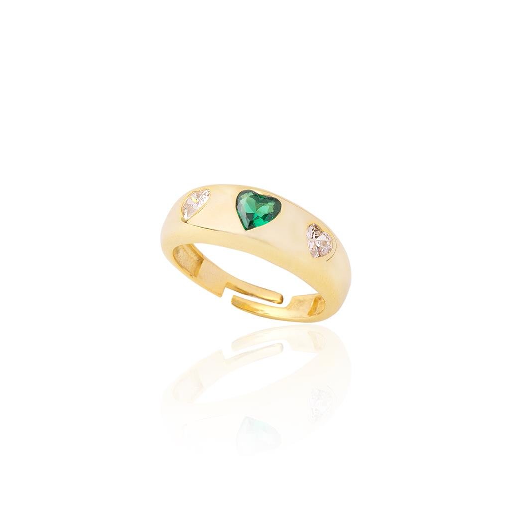 Yeşil Kalp Taşlı Yüzük