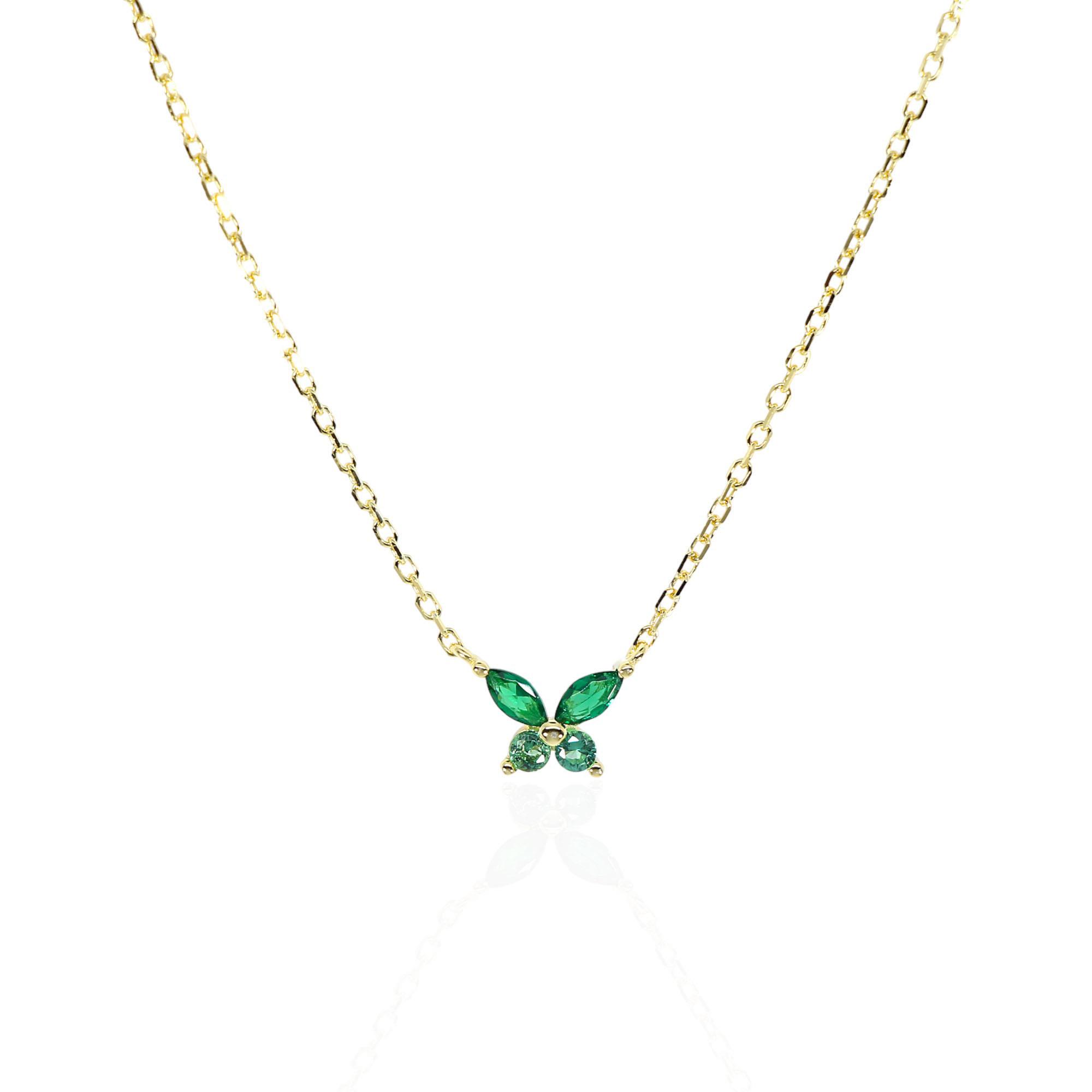 Yeşil Markiz Taşlı Mini Kolye