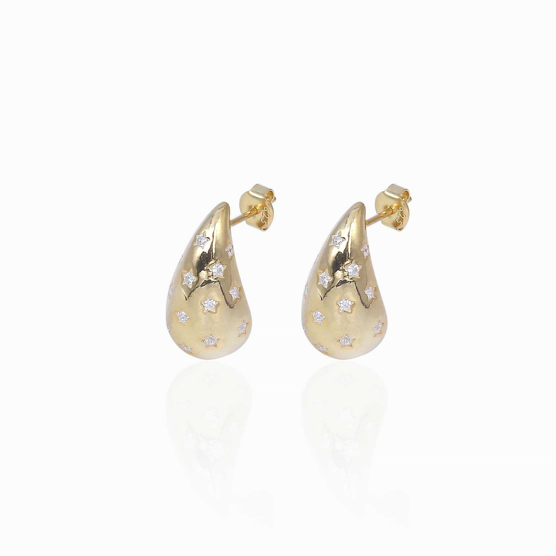 Yıldız Taşlı Mini Bottega Gold