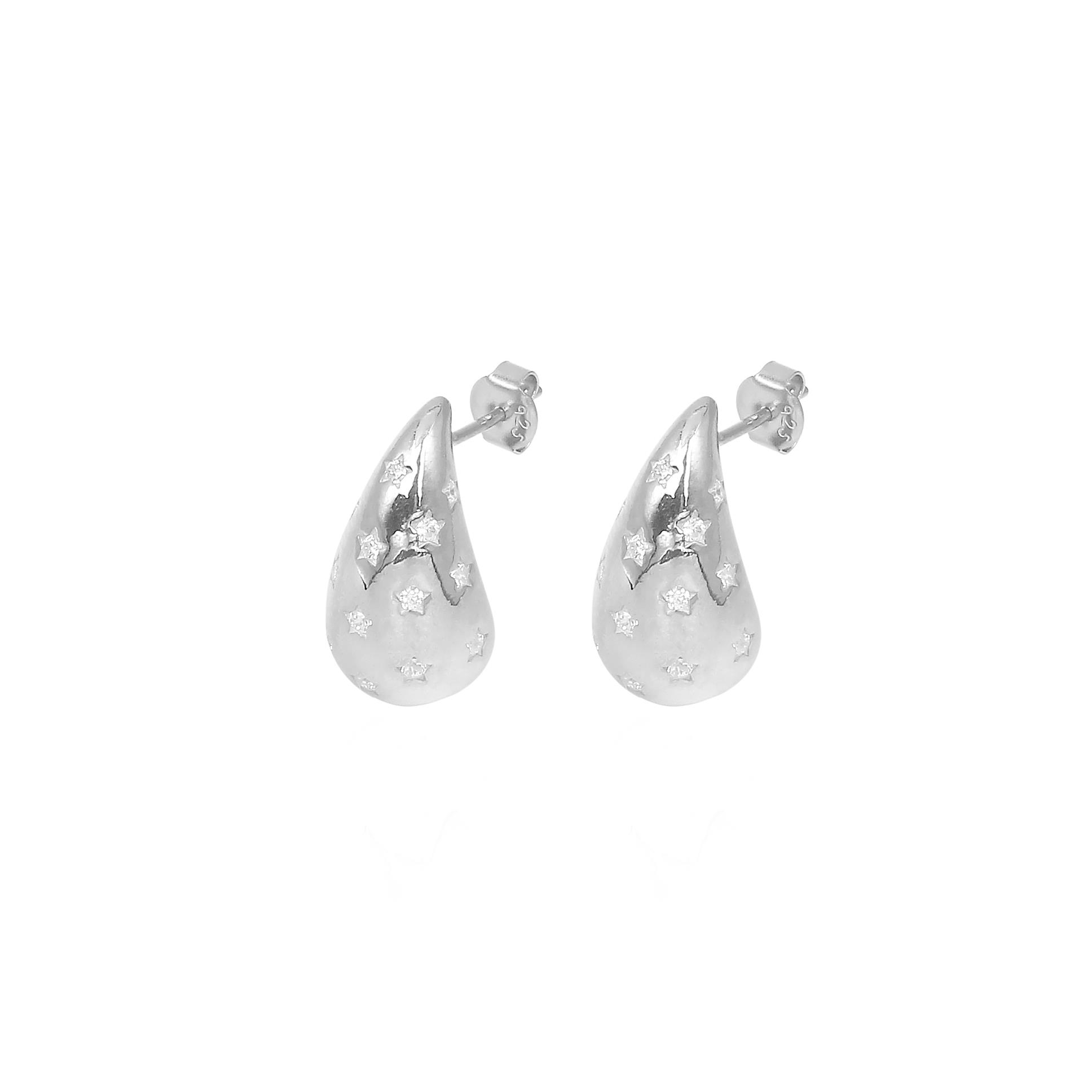 Yıldız Taşlı Mini Bottega Küpe