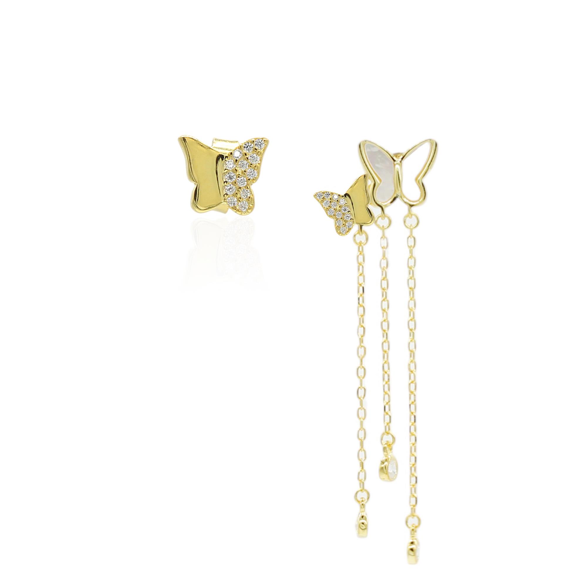 Zincirli Kelebek Küpe