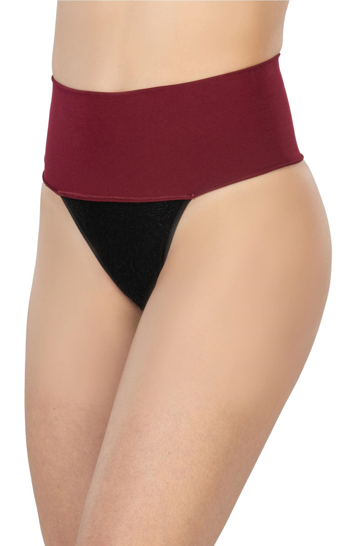 Arias Closet Bordo MI 2048 Seamless Çift Renk String Korse