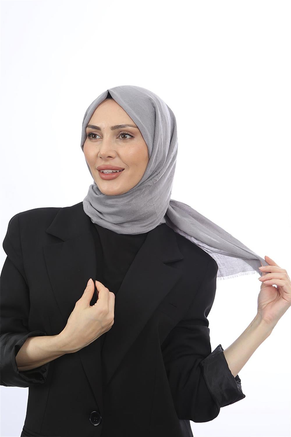 Bambu Kraş Şal Gümüş