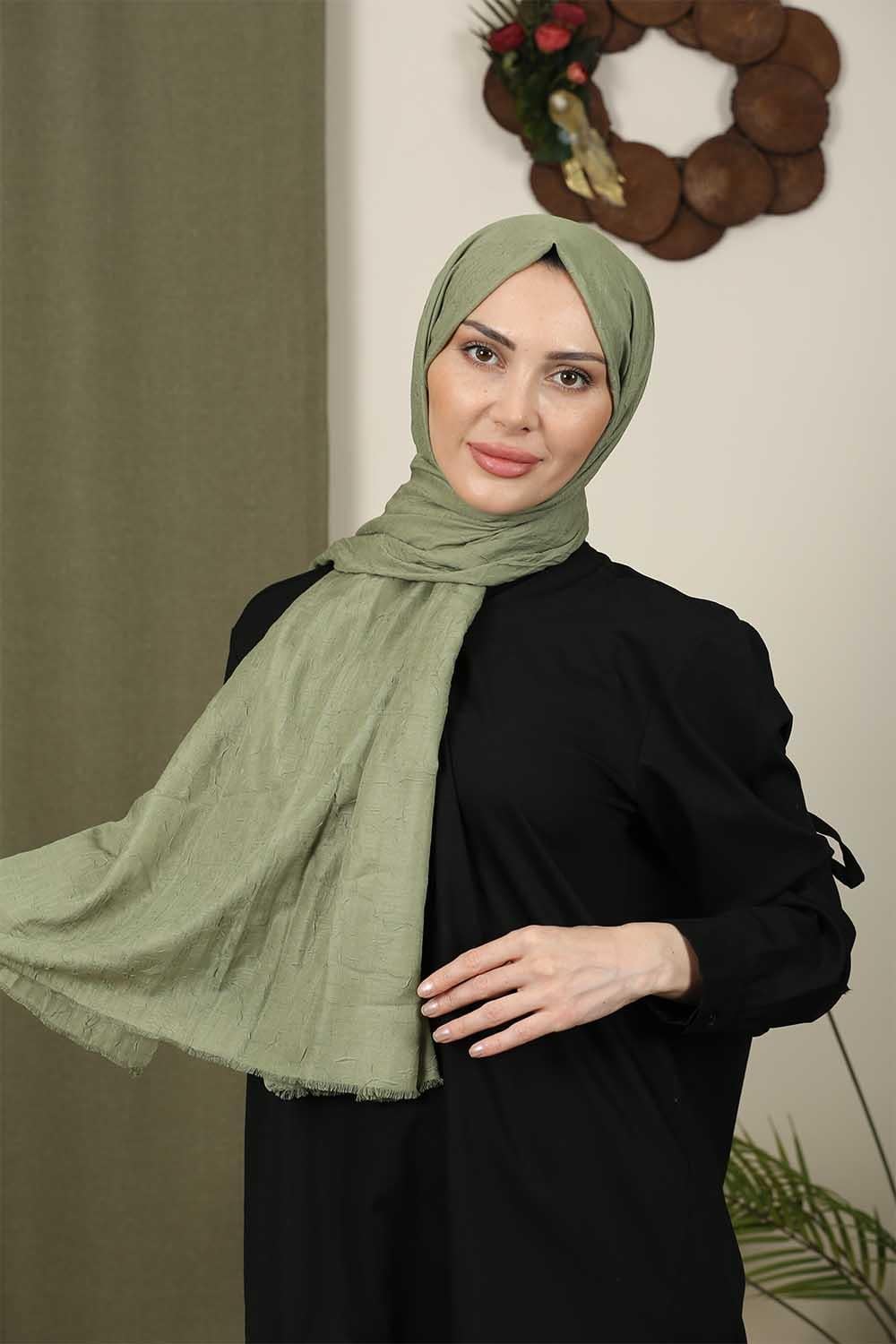 Bambu Kraş Şal Yağ Yeşili