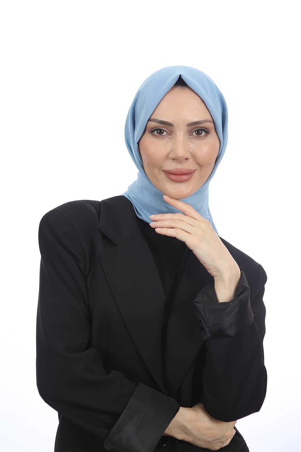 Pamuk Cazz Şal Açık Mavi