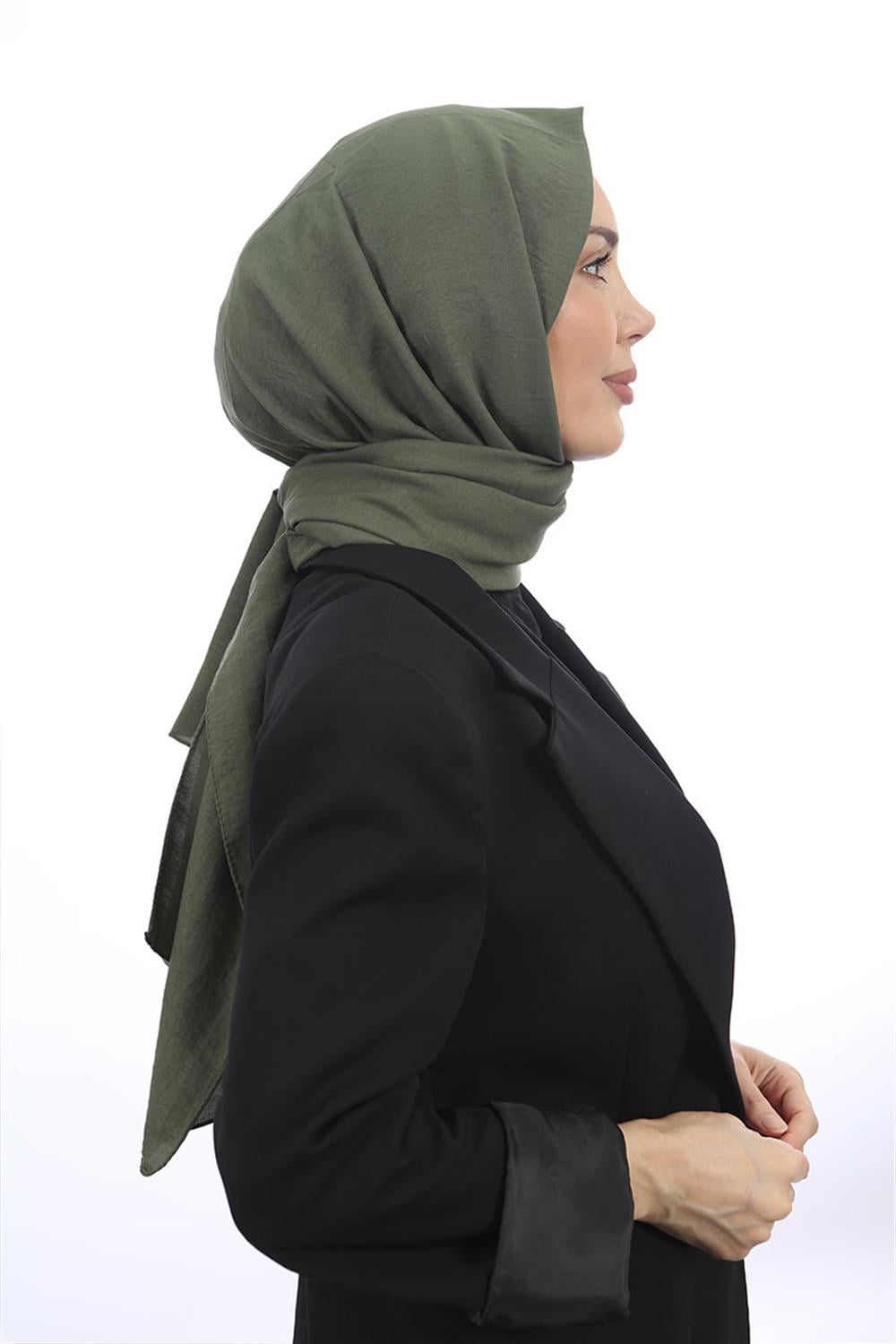 Pamuk Cazz Şal Asker Yeşili