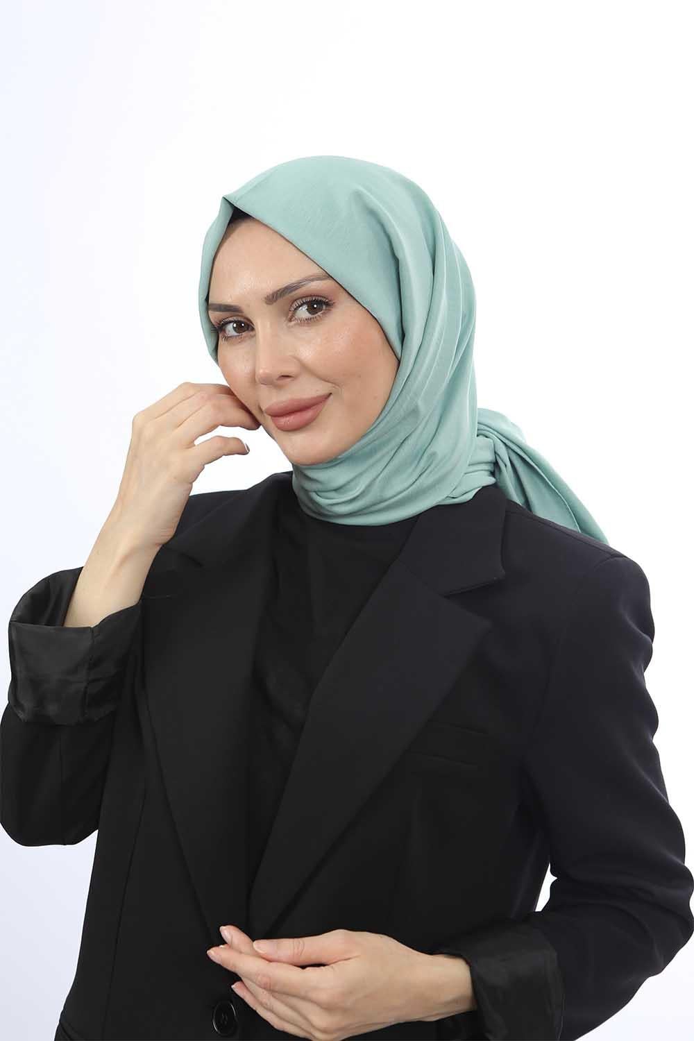 Pamuk Cazz Şal Mint Yeşili