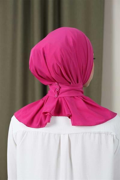 Çıtçıtlı Hijab Bone Fuşya