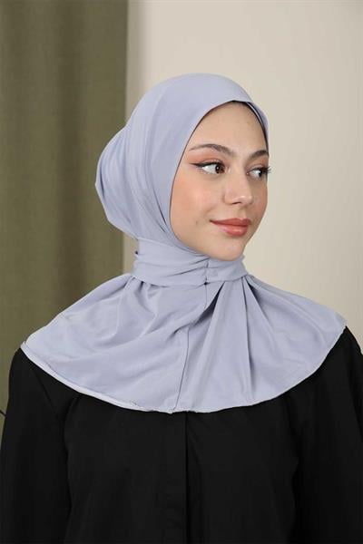 Çıtçıtlı Hijab Bone Gümüş
