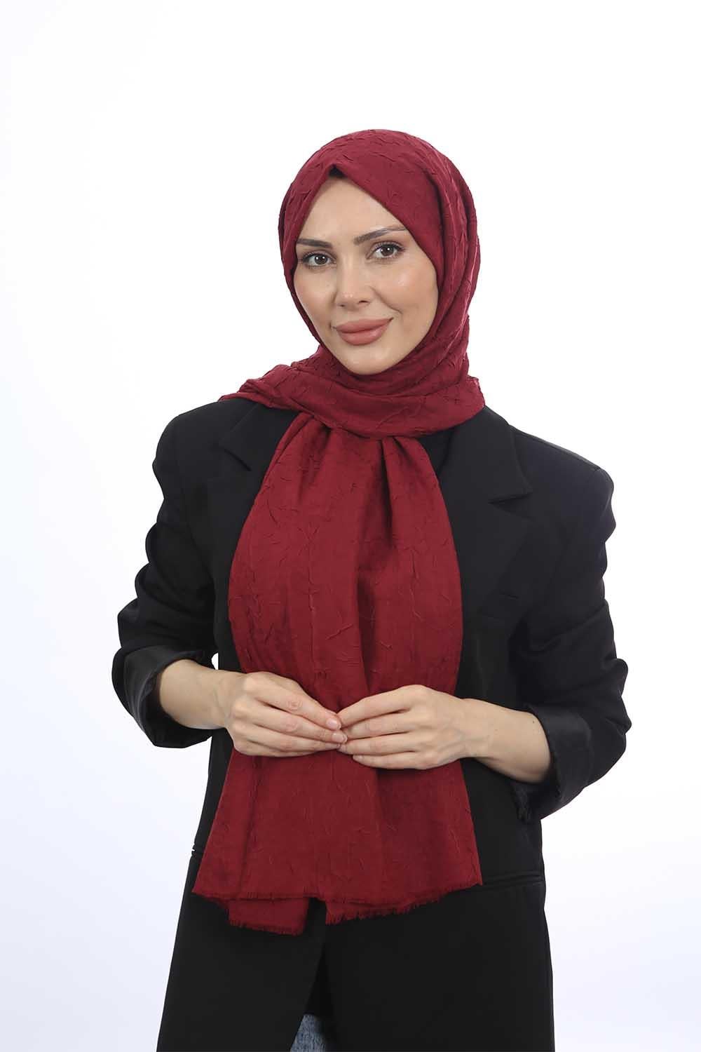 Bambu Kraş Şal Bordo