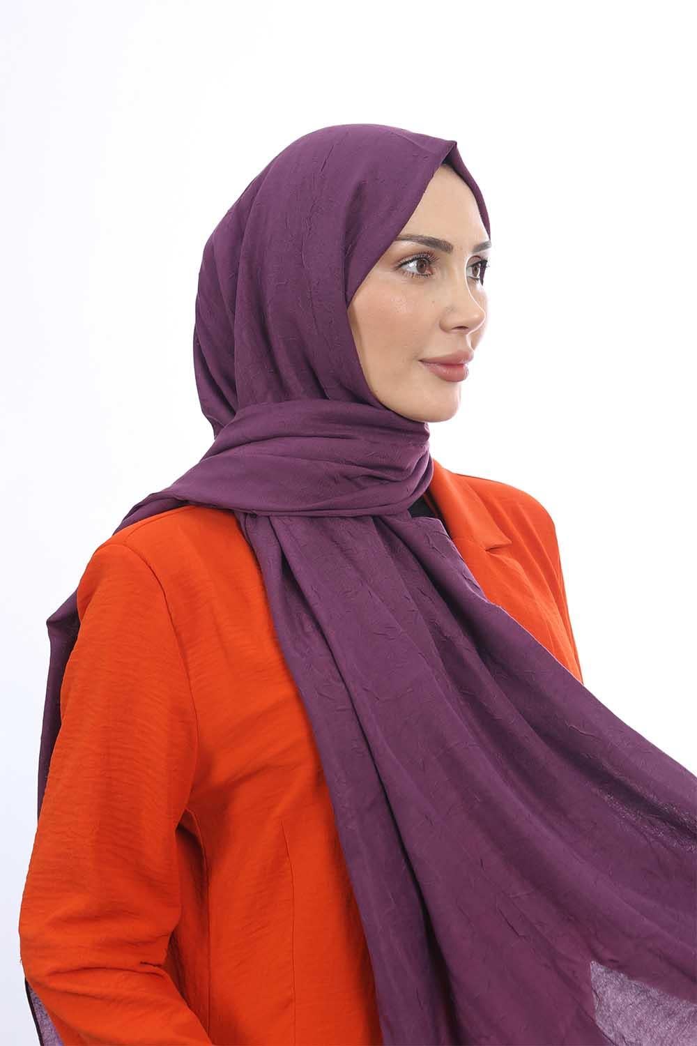 Bambu Kraş Şal Koyu Mürdüm